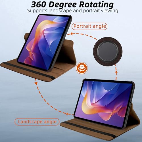 Image of TGK 360 Rotatable Smart Flip Cover for Xiaomi Redmi Pad 2 11 inch Tablet Case (Brown)
