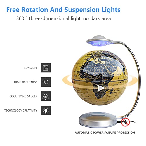Magnetic Levitation Floating Globe,Anti Gravity Magnetic Floating Globe World Map With Led Light For Home Office Desk Decoration,Cool Tech Gift For Kids #TOP2