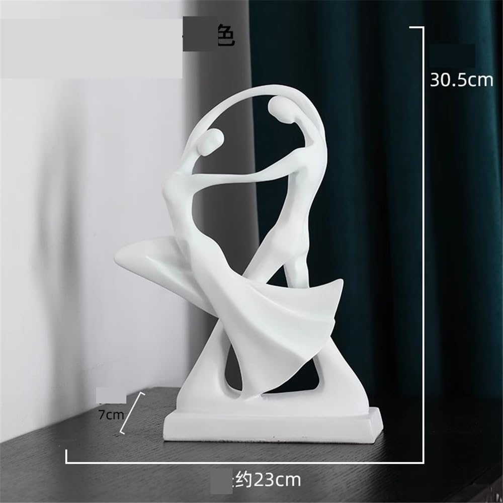 Esculturas de Arte Adornos de Arte Abstracto Escritorio con Bailarinas en Blanco y Negro, Figuras Creativas, Decoraciones Modernas Sencillas for el hogar