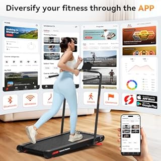 Sperax 4 in 1 Foldable Walking Vibration Pad with 6% Incline,7.5 MPH Treadmills for Home with Remote Control, 3.0HP Walking Pad Treadmill with APP(Auto Incline)