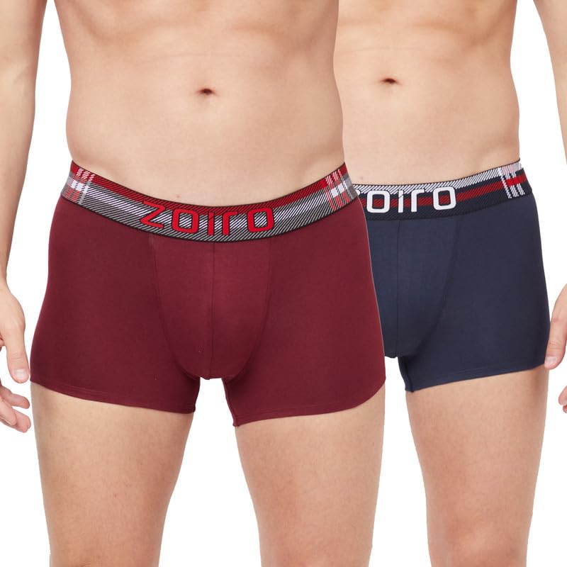 Image of Zoiro Men's Soft Cotton Blend Solid Trend Trunk (Pack of 2) |Colours May Vary