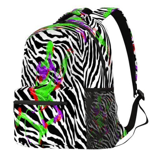 Sac à dos tête de mort zèbre grand format pour ordinateur portable et loisirs