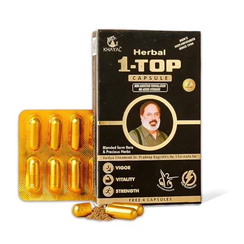 Image of Khayal Herbal 1-TOP Capsules (Pack of 3) | Premium Ayurvedic Herbal Supplement | Traditional Herbal Formula | Daily Wellness Support | 100% Steroid-Free