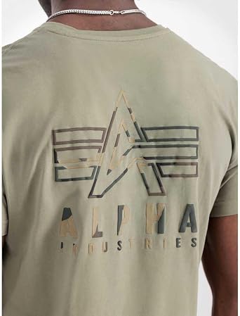 Alpha Industries Men's Camo Logo Puff Print Bp T T-Shirt (Pack of 1)