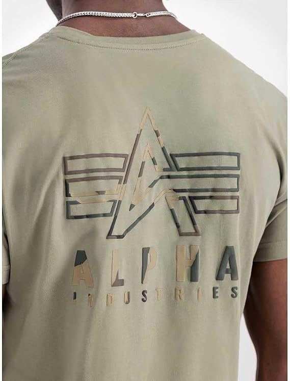 Alpha Industries Men's Camo Logo Puff Print Bp T T-Shirt (Pack of 1)