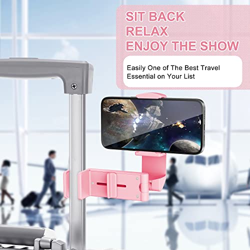 Perilogics Universal Airplane In Flight Phone Mount. Handsfree Phone Holder For Desk With Multi-Directional Dual 360 Degree Rotation. Pocket Size Travel Essential Accessory For Flying (Pink) #TOP1