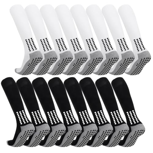 8 Pair Grip Soccer Socks for Men, Knee Socks Non Slip Grip Pads for Football Baseball Sports