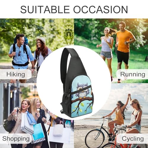 Mochila Sling Bag Owls on A Branch para senderismo miniatura 6