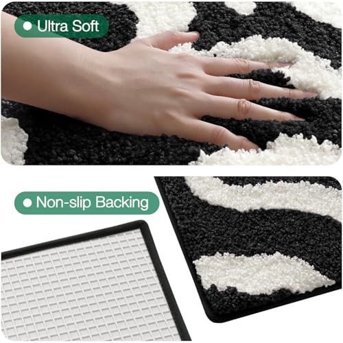 LUMI Non Slip Zebra Print Bathroom Rug, Black and White, 20x32 by LUMI - Used condition - Image 6