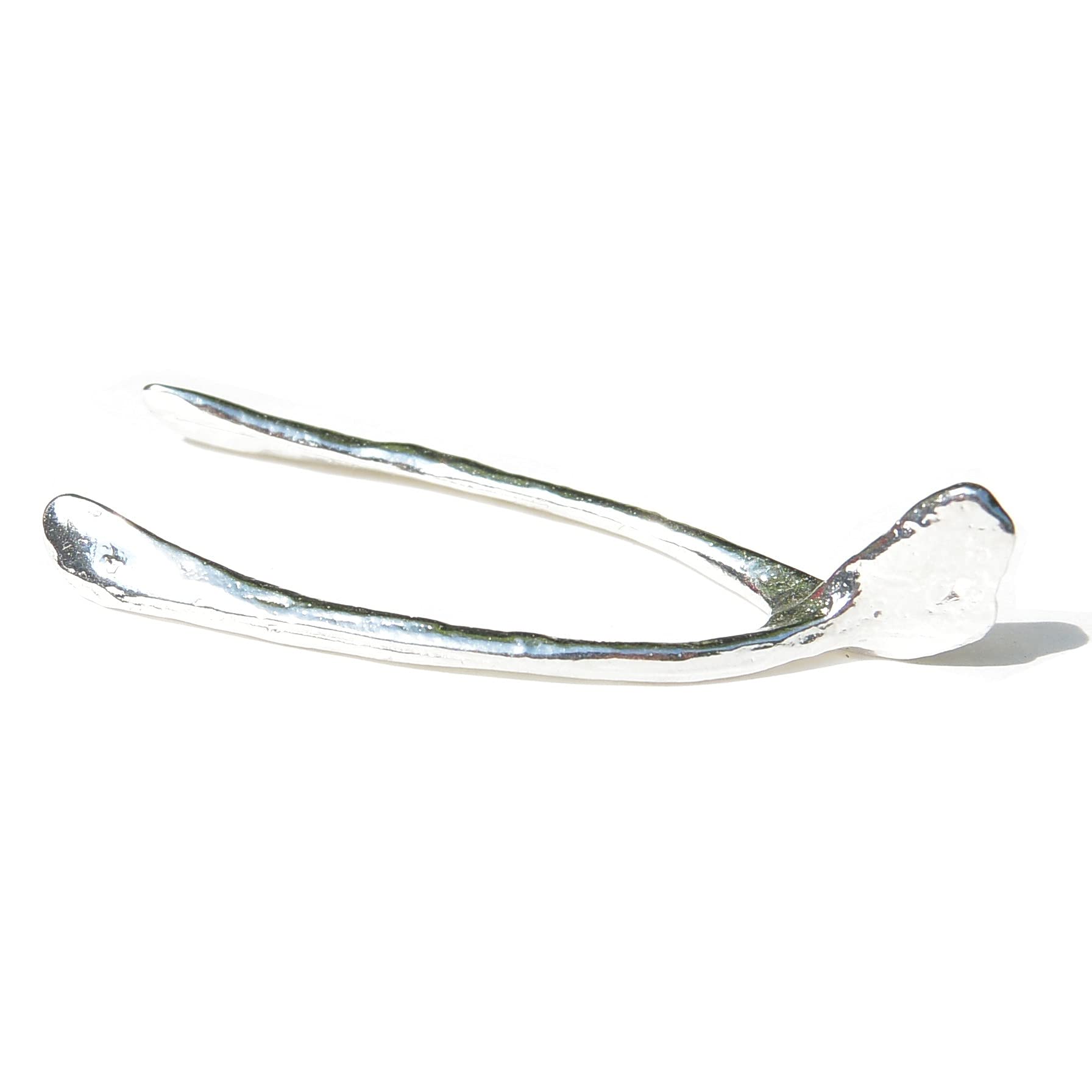 Pewter Wishbone, Lucky Wishbone, Handmade Wishbone Ornament, Hand Cast by William Sturt