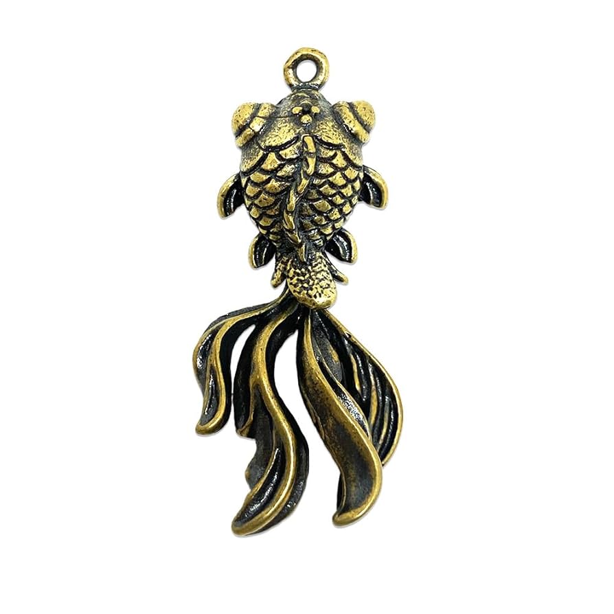 Amazon.co.jp: 金魚 デメキン 出目金 ペンダントトップ 真鍮製