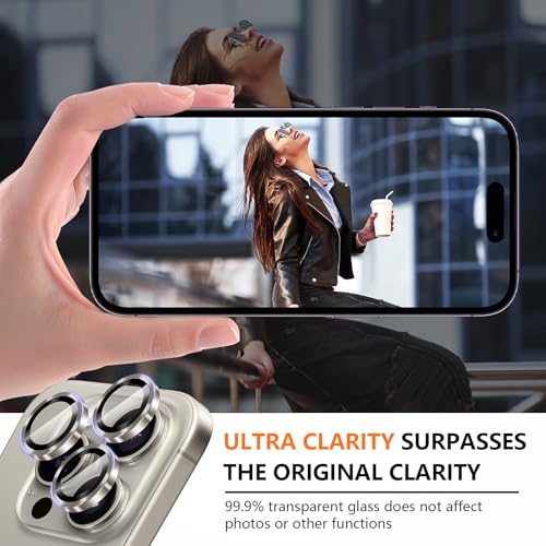 Image of Supershieldz CAM-Guard 3D Camera Lens Protector Ring for iPhone 17 Pro Max | 17 Pro, Keep Original Design and Color, 9H Hardness, Easy Installation - White Titanium