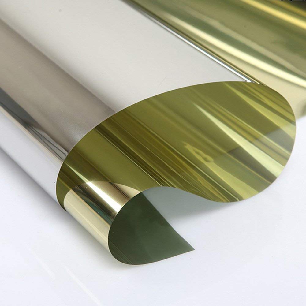 Film FenêTres Anti Regards Film de fenêtre d'isolation Thermique en Argent de 9 m de Longueur -Uen Tintre de Perspective Durable Durable Amovible Film Miroir pour Fenetre (Color : 65cmx9m)
