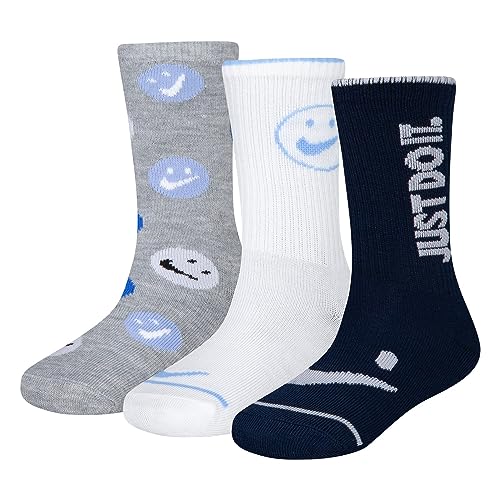 Nike Little Girls Lightweight Crew Socks 3 Pack (O(BN0816-042)/W, 5-7 Years)