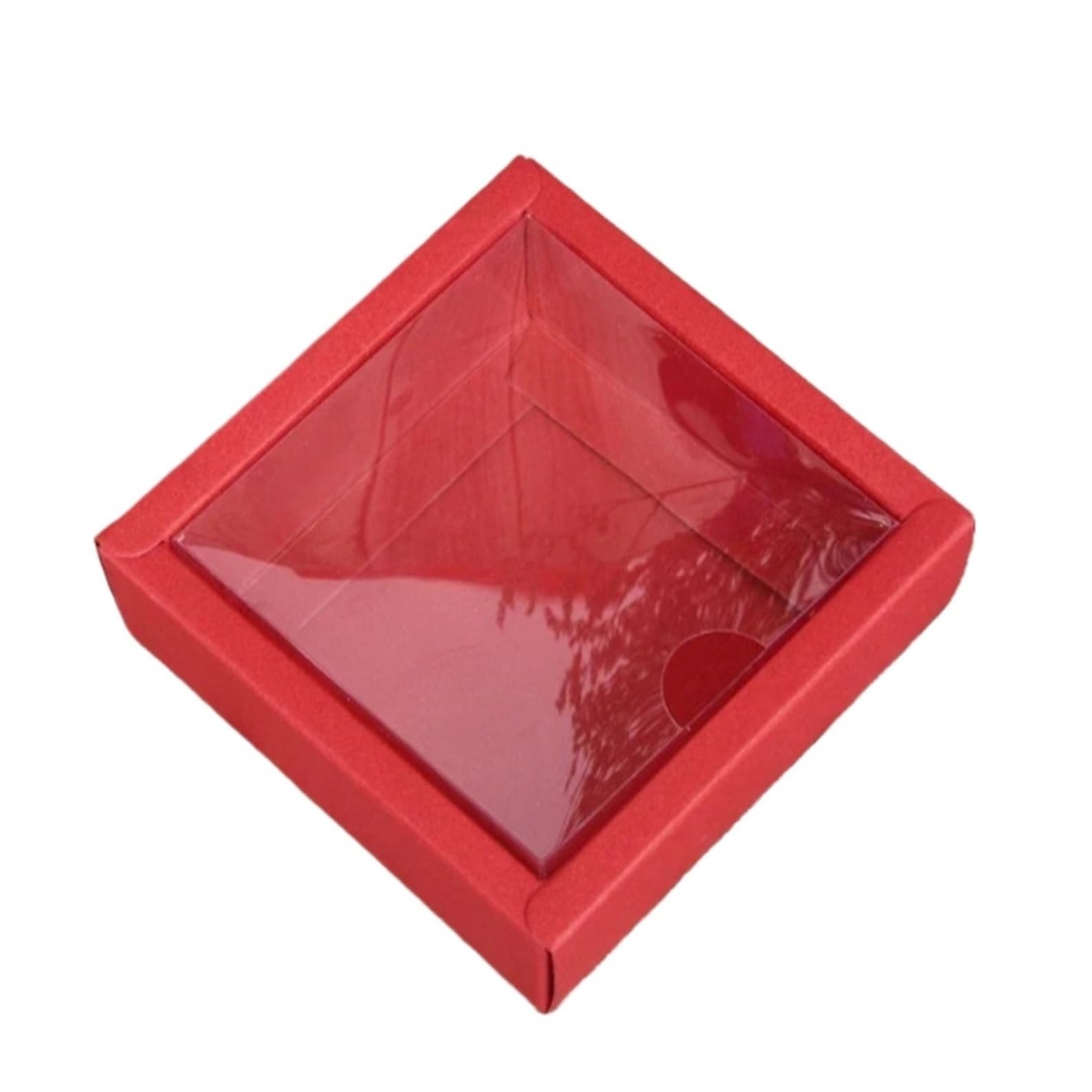 Kraftpapier Box Mit Fenster 10 Stück Kraft-Geschenkbox mit Fenster | For Kekse, Süßigkeitenkuchen(Clear03,8.5x8.5x3.5cm)