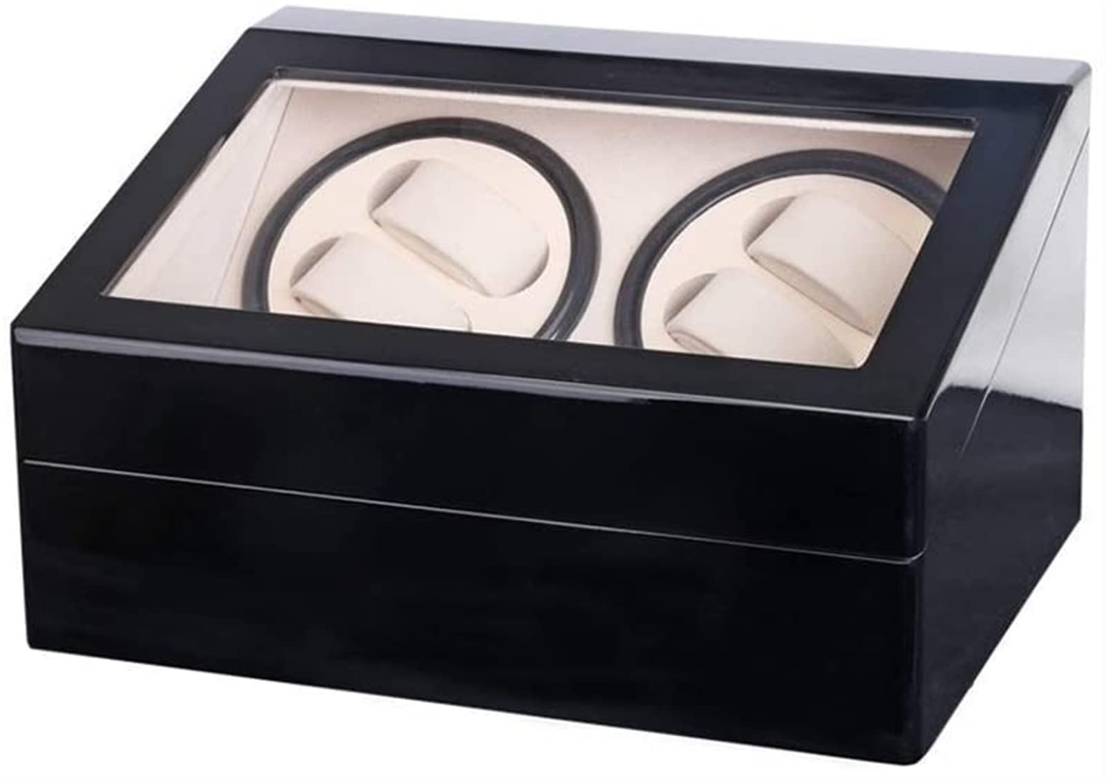CGCSYZ Watch Winder For 10 Automatic Watches, Wood Shell Piano Paint Exterior And Extremely Silent Motor, Flexible Plush Pillow Accessories (Black)