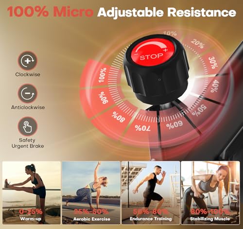 Exercise Bike, CHAOKE Stationary Bike for Home Fitness, Ultra-Quiet Magnetic Resistance Indoor Cycling Bike, Large Tablet Holder, Comfortable Seat, LCD Display, Strength Training - Image 6