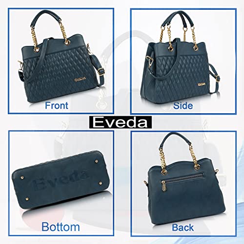 Image of EVEDA Synthetic Vegan Leather Classic Chain Strap Top Handle Handheld Shoulder Crossbody Water Resistant Handbag For Women