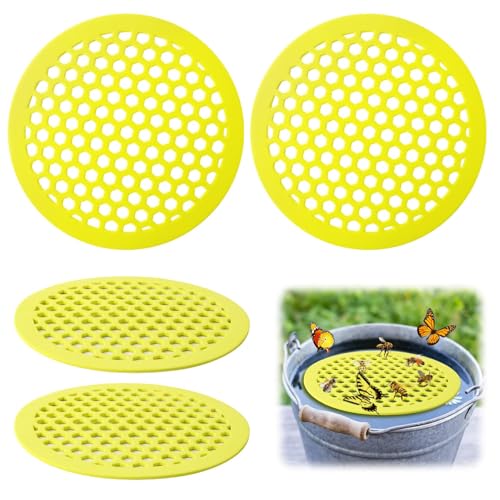4 Pcs EVA Floating Bee Island Bee Watering Station for Garden Outdoor Fun and Decor Lightweight and Durable Design with Superior Floatability Reducing Insect Drowning (EVA)