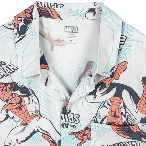 Image of Marvel Spider-Man Matching Family Hawaiian Short Sleeve Button Down Shirt