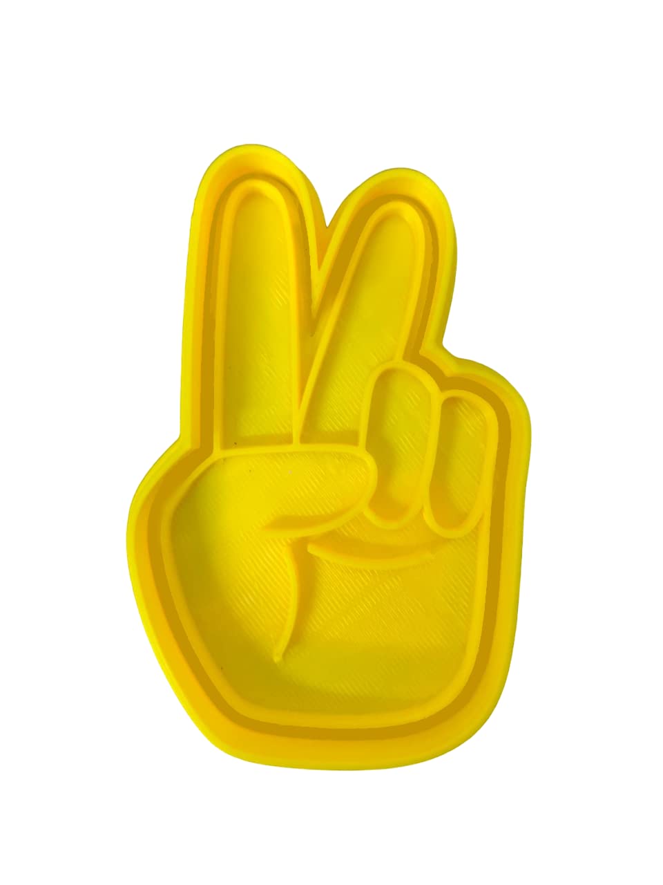 The Cookie Cutter Hub 10cm Hand Sign - Peace Cookie Cutter and Matching Embosser for Cookies Biscuits Clay Baking Decoration