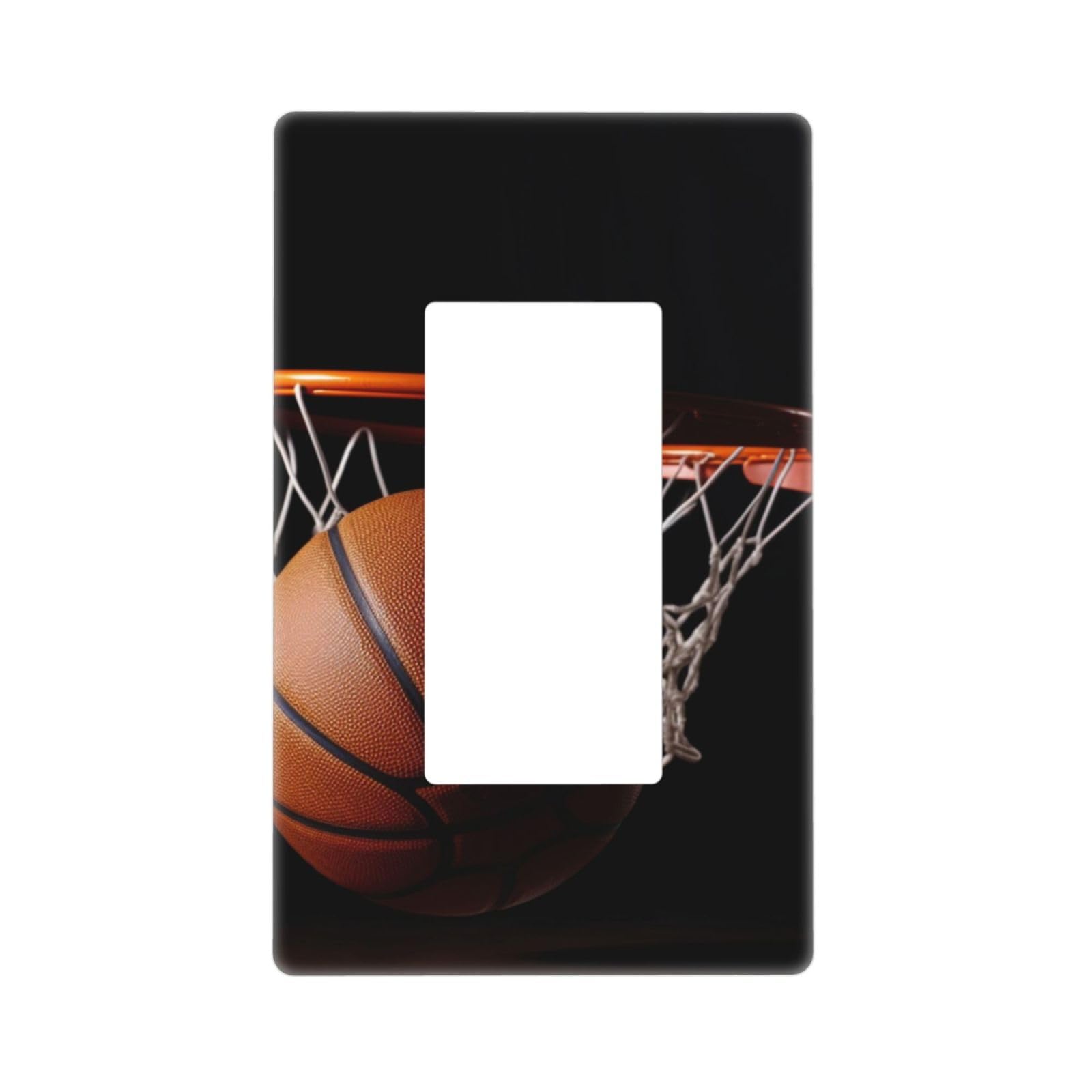 Decorator Wall Plate 1 Gang Light Switch Covers Decorator Receptacle Outlet Covers Basketball Wall Plates for Electrical Outlets Plug Cover Single Rocker Switch Plates