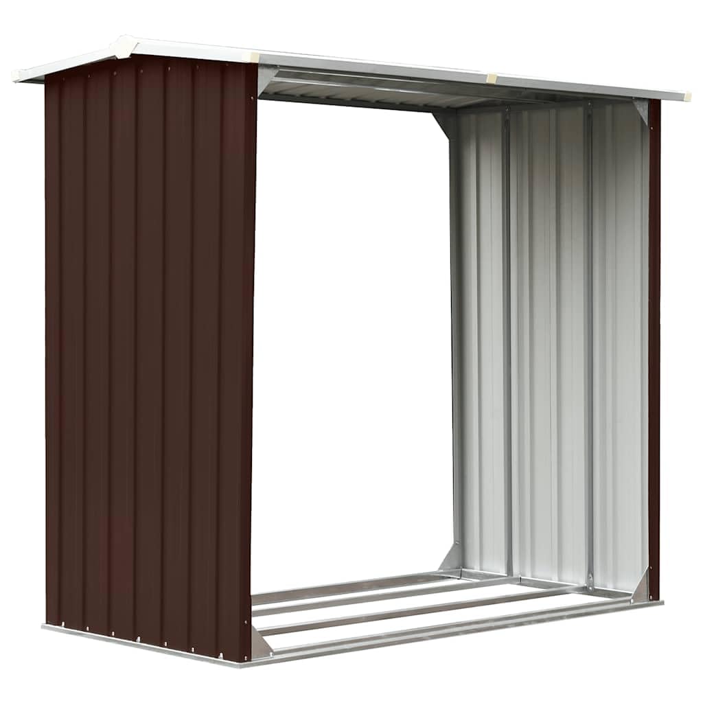 Porte-bûches en acier galvanisé Marron 172 x 91 x 154 cm