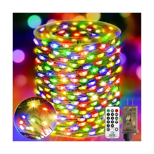 KNONEW 532FT Outdoor Christmas Fairy Lights Plug in,1600 LED String