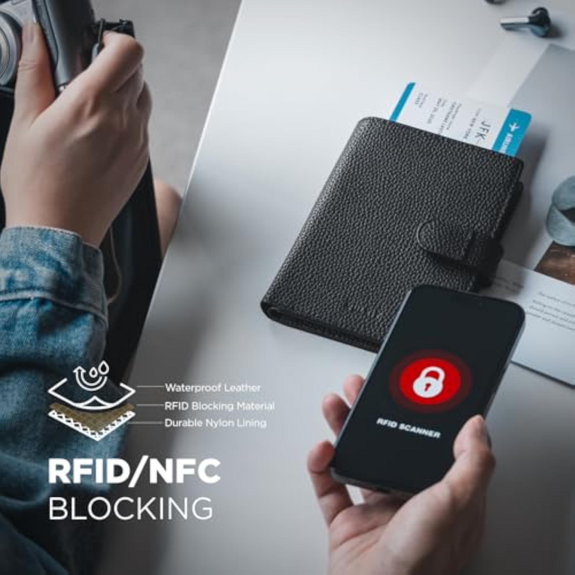 Dual Passport Airtag Wallet for RFID Blocking