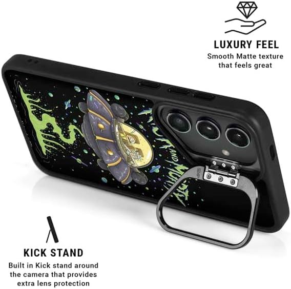 Skinit Kickstand Phone Case Compatible with Galaxy S24 - Officially Licensed Adult Swim Rick and Morty Spaceship Design