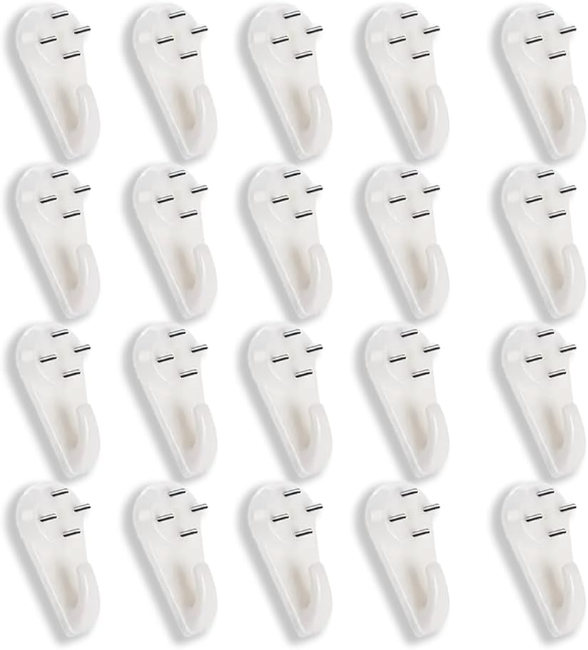 Concrete Wall Hooks, 20pcs Invisible Nail Hangers, No-Damage Wall Picture Hanger - Powerful Concrete & Drywall Hooks for Picture & Clock Hangers