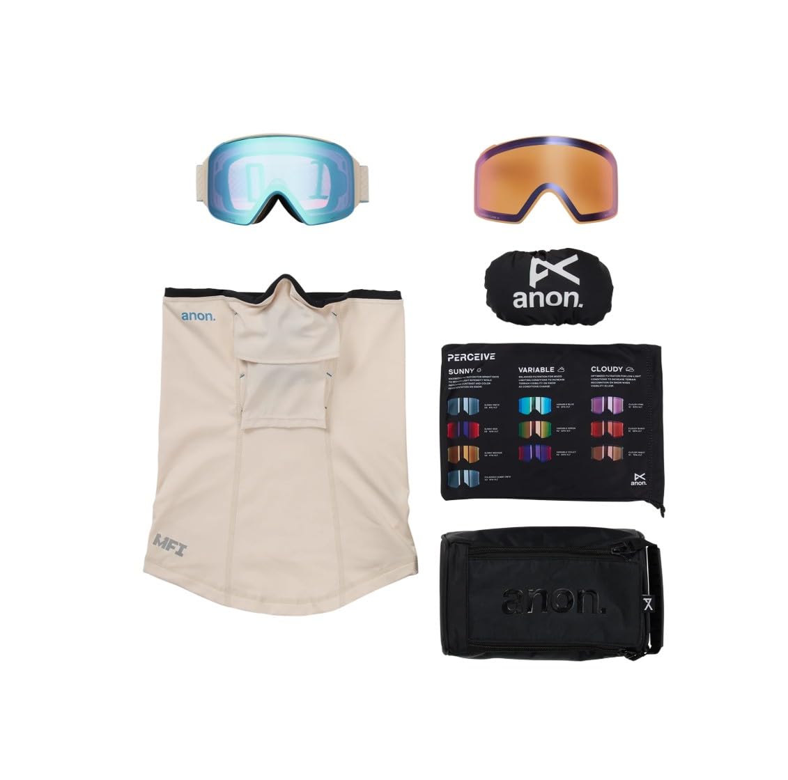 Anon M4S Cylindrical Snow Goggles + Bonus Lens + MFI® Face Mask