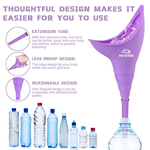 Jefdiee Female Urination Device,Silicone Pee Funnel For Women,Female Urinal Women Pee Funnel Allows Women To Pee Standing Up, Reusable Womens Urinal Is Ideal For Camping,Hiking,Outdoor Activities #TOP2