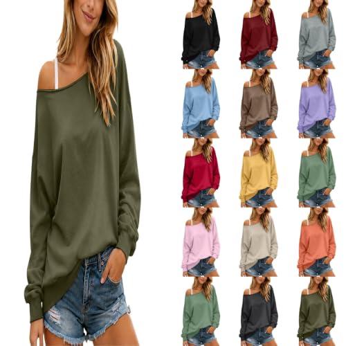 Plus Size Oversized Off The Shoulder Sweatshirt For Women Long Sleeve Top - image 1