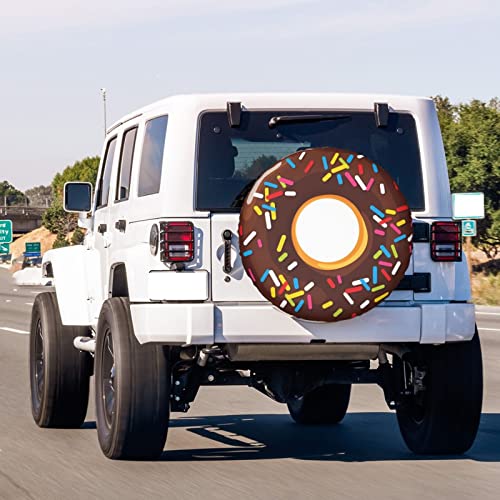 Image of Donut Spare Tire Cover Dust-Proof Wheel Tire Cover Fit Trailer, RV, SUV and Many Vehicle 15 Inch