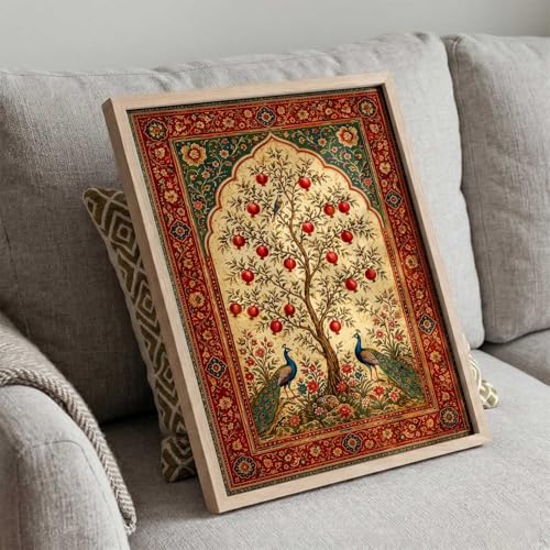 Image of kotart Decorative Traditional Wall Art Home Decor Madhubani Painting poster With Frame For Living Room Bed Room Hotel Wall Decor Digital Reprint (14X20 inch)