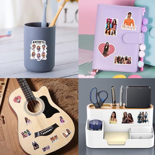 Image of FANCYKU 120Pcs KATSEYE Stickers Set, Waterproof K-Pop Girl Group Decorative Stickers for Laptop, Water Bottle, Phone Case & Notebook