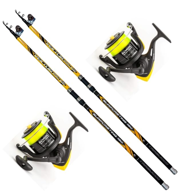 Kit Surfcasting Completo MG FISHING Kit Surfcasting TRABUCCO 2 Canne Trabucco Vektor Pro Surf 2024 4mt 150gr + 2 Mulinelli Trabucco gia imbobbinati (2 VEKTOR 4MT 150GR + 2 SONIC 8000)