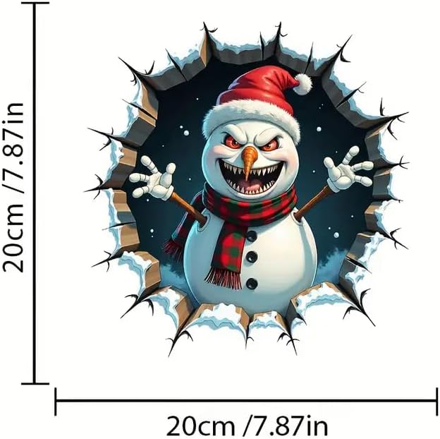 Christmas Festive Snowman Floral PVC Vinyl Car Decals Stickers Waterproof Self-Adhesive Decals for Cars, Laptops, Trucks, Motorcycles Wall Window Luggage Scratch Cover Door Decor Sticker - Image 6