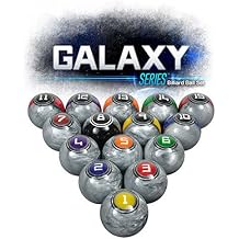 McDermott Galaxy Series Professional Billiards Pool Balls in High Gloss Metallic Silver Texture