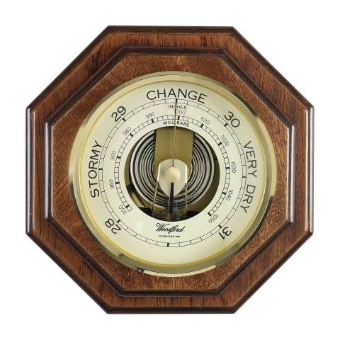 British Made Barometer in Polished Mahogany Wood Vaneer Cover