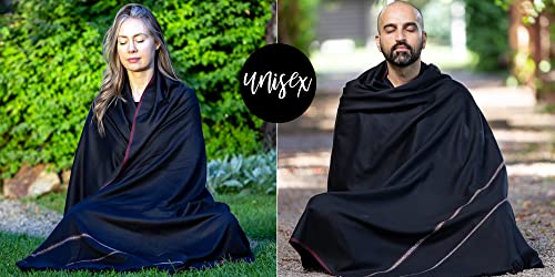 Om Shanti Crafts Meditation or Prayer Shawl or Plain Blanket, Wool Shawl/Wrap, Oversize Scarf. Unisex3
