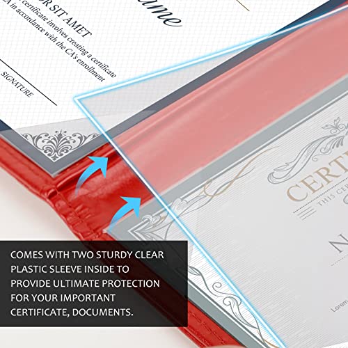 Diploma Cover 8.5 X 11 Certificate Holders For Letter-Sized Award Padded Diploma Holders - Red Leather #TOP4
