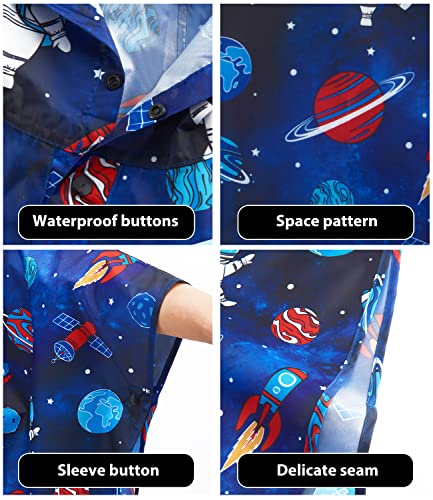 WAWSAM Lightweight Kids Rain Poncho Reusable Toddler Raincoat Waterproof Rain Jacket