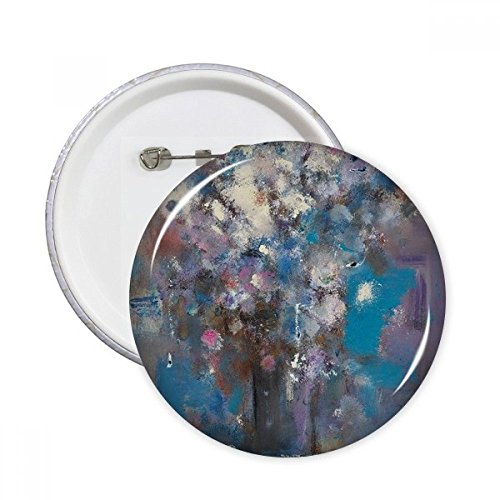 Badge fleurs bleu peinture à l'huile pour accessoiriser une veste en jean