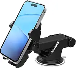 SUPORTE AUTOMOTIVO VEICULAR ARTICULADO APOIADOR PARA CELULAR SMARTPHONE IPHONE ANDROID VENTOSA DE FORTE SUCÇÃO PARA FIXAÇÃO EM PAINEL, PARA-BRISAS OU MESA. PORTA CELULAR PARA CARRO (PRETO)
