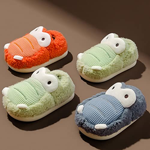 sfdgfhyf 6M-5 Years Bedroom Slippers for Teen Girls Boys Home Slippers Warm Winter Dinosaur House Slippers (Blue, 6-12 Months)3