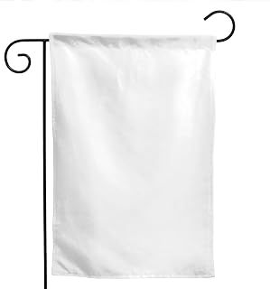 Custom Flag with Photo Logo Text Customizable Blank Garden Flag Personalized Double Sided Banners for Outside Lawn Yard Home Wall Decoration, 12.5x18inch, Pure White