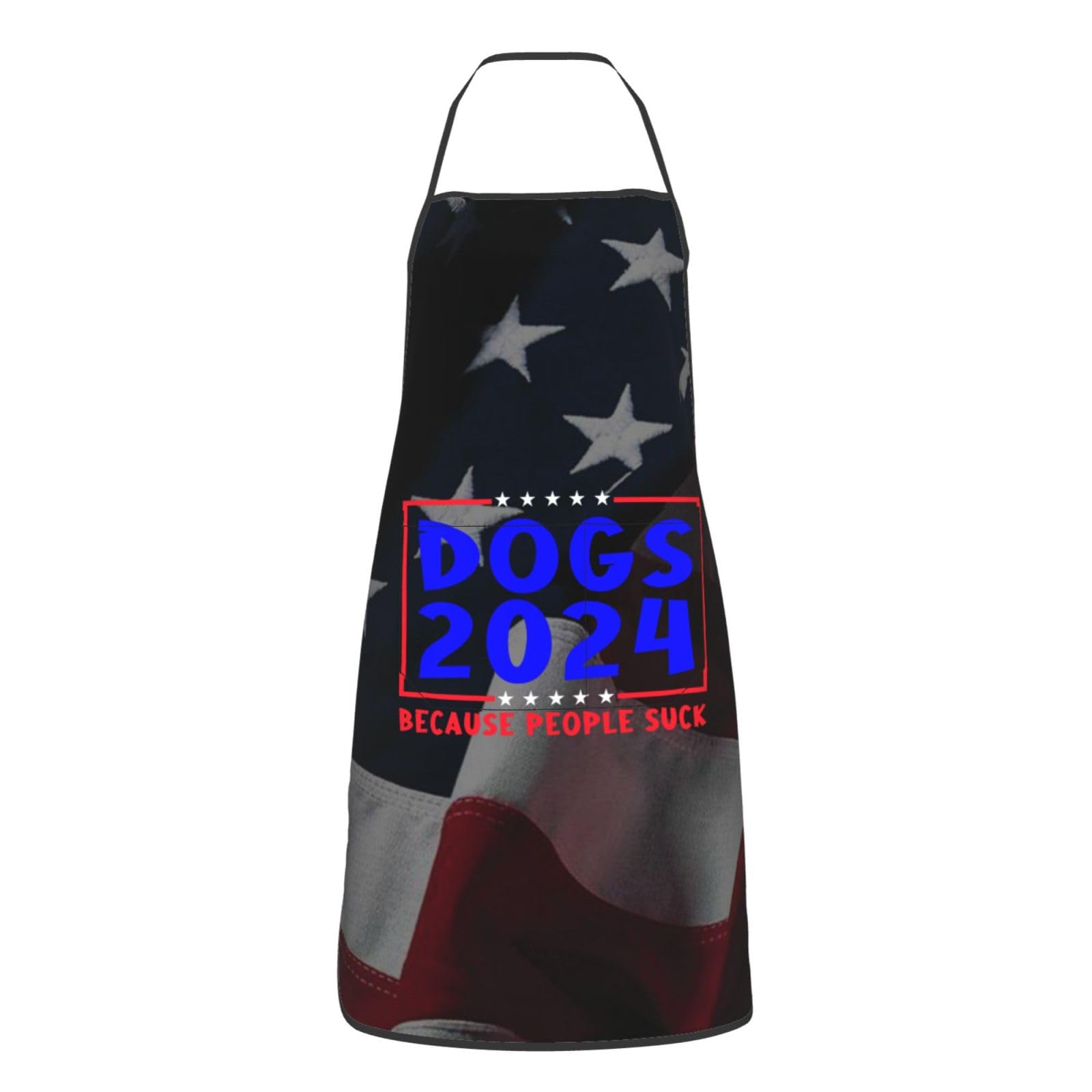 nopicsn Dogs 2024 Because People Suck Apron for cooking with Pockets Women Men Kitchen Chef Funny Aprons