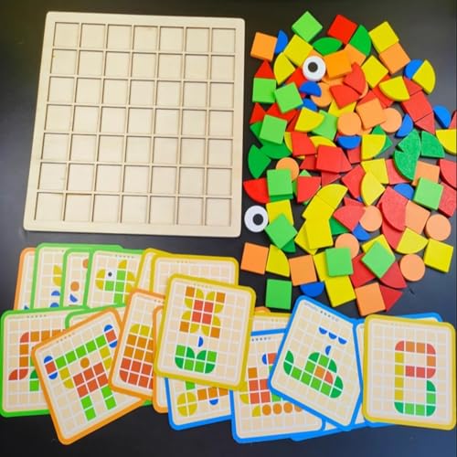 Dementia Activities for Seniors, 120 Pieces Wooden Matching Puzzle Games for Elderly, Alzheimers Products for Older Adults,Shape Puzzle Memory Game for Adults Dementia Patients - Image 6